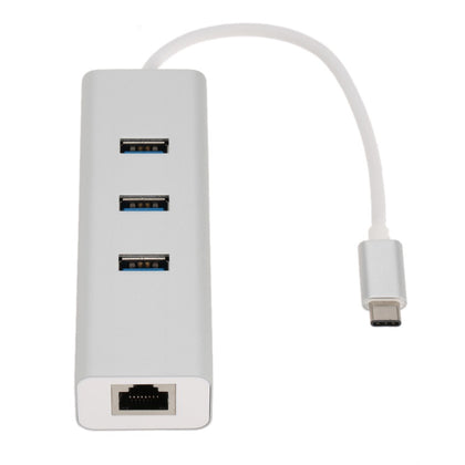 Astrotek USB-C to LAN + 3 Ports USB3.0 Hub Gigabit RJ45 Ethernet Network Adapter Converter 15cm for iPad Pro Macbook Air Samsung Galaxy MS Surface Astrotek