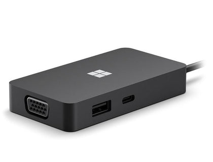 Microsoft USB-C Travel Hub Black, USB-C and USB-A, 1 x GB Ethernet, 1 x HDMI 2.0 4K, 1 x VGA Port. Microsoft