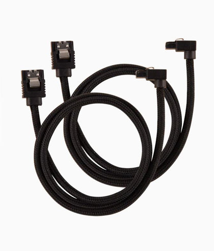 Corsair Premium Sleeved SATA 6Gbps 60cm 90° Connector Cable — Black Corsair