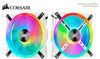 Corsair QL140 RGB White, ICUE, 140mm RGB LED PWM Fan 26dBA, 50.2 CFM, Single Pack Corsair