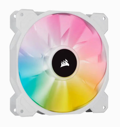 Corsair White SP140 RGB ELITE, 140mm RGB LED Fan with AirGuide, Single Pack Corsair