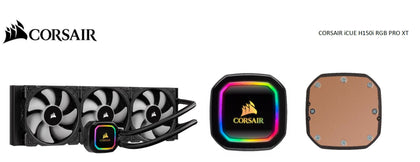 Corsair Hydro H150i RGB PRO XT 360mm Liquid CPU Cooler Triple 120mm ML PWM Fans, Advanced RGB Lighting Control. 1200, 115x, 2011/66,  AM4/5,TR4. (LS) Corsair
