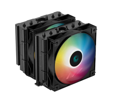 DeepCool AG620 Black ARGB Dual-Tower CPU Cooler, 2x 120mm Fan, 6 Copper Heat Pipes, Intel LGA2066/2011-v3/2011/1700/1200/1151/1150/1155 AMD AM5/AM4 DEEPCOOL