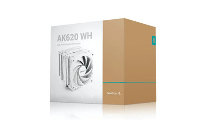 DeepCool AK620 WHITE Performance Dual Tower CPU Cooler, (1700 Bracket Included) 6 Copper Heat Pipes, 2x 120 FDB Fans, LGA2066/2011-v3/1200/1511/1700 DEEPCOOL
