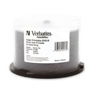 Verbatim DVD-R 4.7GB 50Pk White Wide Inkjet 16x Verbatim