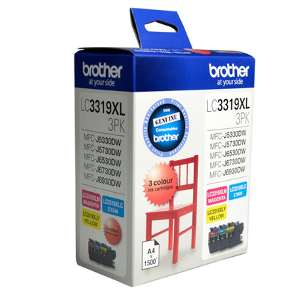 Brother LC-3319XL  Colour Value Pack 1X Cyan 1X Magenta 1X Yellow-MFC-J5330DW/J5730DW/J6530DW/J6730DW/J6930DW - up to 3000 P Brother