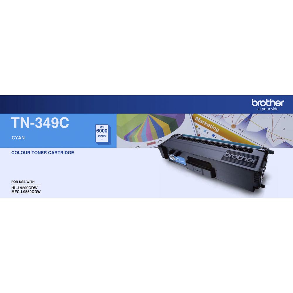 Brother TN-349C AYS *EXCLUSIVE TO B2B* Colour Laser Toner-Super High Yield Cyan- HL-L9200CDW MFC-L9550CDW - 6000Pages