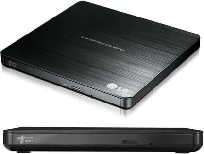 LG GP60NB50 8x Ultra Slim Portable External USB DVD Drive Burner - M Disc Silent Play Jamless Play LG