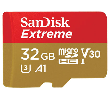SanDisk Extreme 32GB microSD SDHC V30 U3 C10 A1 UHS-1 100MB/s R 60MB/s W 4x6 SD Adaptor Android Smartphone Action Camera Drones >16GB Sandisk