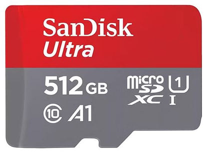 SanDisk 512GB Ultra MicroSDXC UHS-I Memory Card - 150MB/s -Capacity: 512GB - Compatibility: Compatible with microSDHC and microSDXC (SDSQUAC-512G-GN6)