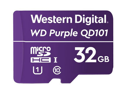 Western Digital WD Purple 32GB MicroSDXC Card 24/7 -25°C to 85°C Weather & Humidity Resistant Surveillance IP Camera DVR NVR Dash Cams Drones >16GB Western Digital