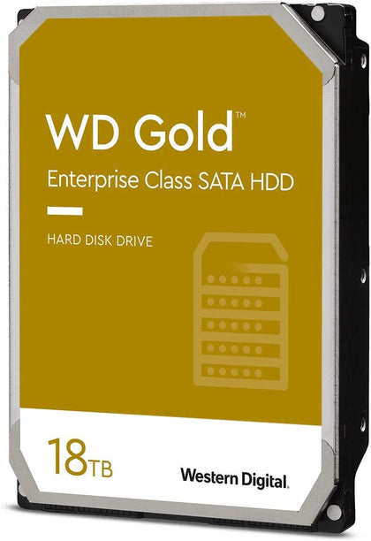 Western Digital 18TB WD Gold Enterprise Class Internal Hard Drive - 7200 RPM Class, SATA 6 Gb/s, 512 MB Cache, 3.5'- 5 Years Limited Warranty