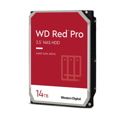 Western Digital WD Red Pro 14TB 3.5' NAS HDD SATA3 7200RPM 512MB Cache 24x7 300TBW ~24-bays NASware 3.0 CMR Tech 5yrs wty Western Digital