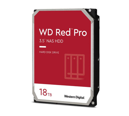 Western Digital WD Red Pro 18TB 3.5' NAS HDD SATA3 7200RPM 512MB Cache 24x7 300TBW ~24-bays NASware 3.0 CMR Tech 5yrs wty Western Digital