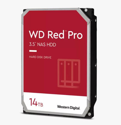 Western Digital WD Red Plus 14TB 3.5' NAS HDD SATA3 7200RPM 512MB Cache 24x7 180TBW ~8-bays NASware 3.0 CMR Tech 3yrs wty ~WD142KFGX