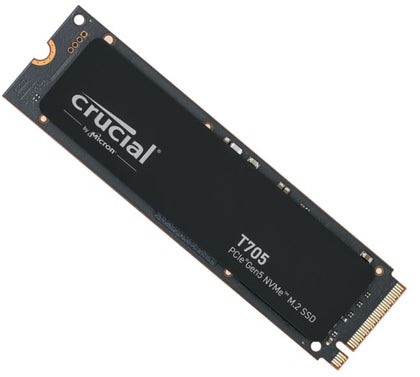 Crucial T705 2TB Gen5 NVMe SSD - 14500/12700 MB/s R/W 1200TBW 1550K IOPs 1.5M hrs MTTF DirectStorage for Intel 14th Gen & AMD Ryzen 7000