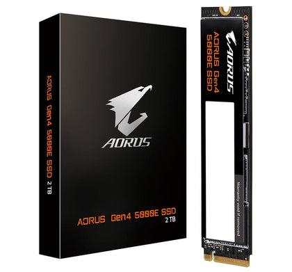 Gigabyte AORUS Gen4 5000E SSD 2TB PCI-Express 4.0x4, NVMe 1.4, Sequential Read ~6500 MB/s, Sequential Write ~6000 MB/s