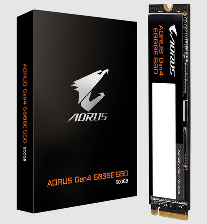 Gigabyte AORUS Gen4 5000E SSD 500GB PCI-Express 4.0x4, NVMe 1.4, Sequential Read ~5000 MB/s, Sequential Write 3800 MB/s