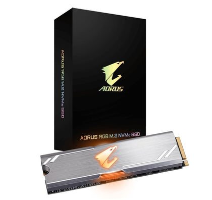 Gigabyte AORUS RGB M.2 PCIe NVMe SSD 256GB - 3100/1050 MB/s 180K/240K IOPS 3D NAND TLC Heatsink 1.8 Mil MTBF 5yr TRIM SMART AES 256 (ls)