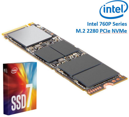 Intel 760P Series M.2 80mm 128GB SSD 3D2 TLC PCIe NVMe 1640/650MB/s 105K/160K IOPS 1.6 Million Hours MTBF Solid State Drive 5yrs Wty LS Intel