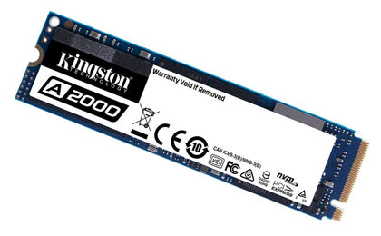 Kingston A2000 250GB M.2 NVMe PCIe SSD - 2000/1100MB/s 150/180K IOPS 150TBW XTS-AES 256-bit Encryption 2M hrs MTBF 5yr wty Kingston
