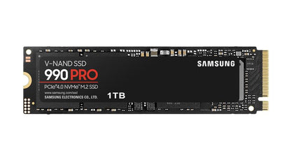 Samsung 990 Pro 1TB Gen4 NVMe SSD 7450MB/s 6900MB/s R/W 1550K/1200K IOPS 600TBW 1.5M Hrs MTBF for PS5 5yrs Wty Samsung