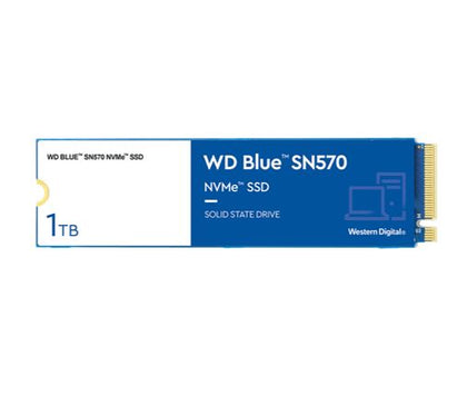 Western Digital WD Blue SN570 1TB NVMe SSD 3500MB/s 3000MB/s R/W 600TBW 460K/450K IOPS M.2 Gen3x4 1.5M hrs MTBF 5yrs wty ~WDS100T2B0C Western Digital