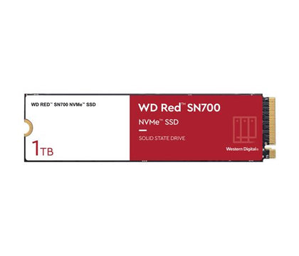 Western Digital WD Red SN700 1TB NVMe NAS SSD 3430MB/s 3000MB/s R/W 2000TBW 515K/560K IOPS M.2 Gen3x4 1.75M hrs MTBF 5yrs wty Western Digital