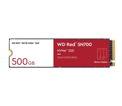 Western Digital WD Red SN700 500GB NVMe NAS SSD 3430MB/s 2600MB/s R/W 1000TBW 420K/515K IOPS M.2 Gen3x4 1.75M hrs MTBF 5yrs wty Western Digital