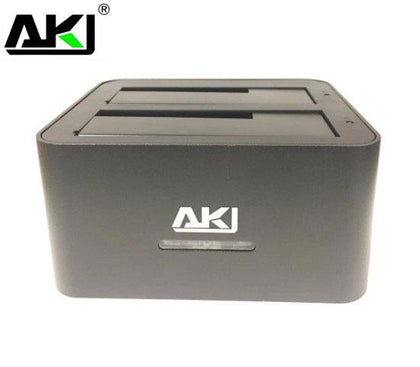 AKY Dual Bay HDD Docking Station 2.5' & 3.5' SATA HDD USB 3.0 Hard Disk Drive Clone Dock Great for Backup Copy Data Plug & Play Hot-swappable AKY