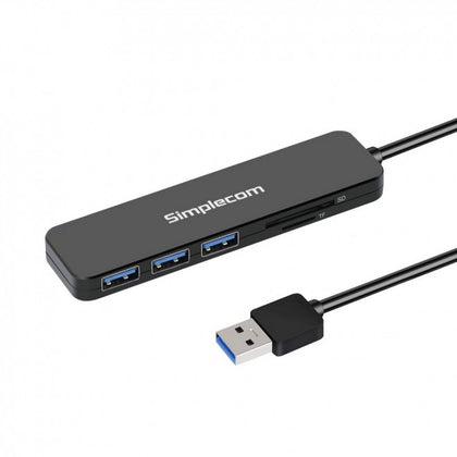Simplecom CH365 SuperSpeed 3 Port USB 3.0 (USB 3.2 Gen 1) Hub with SD MicroSD Card Reader Simplecom
