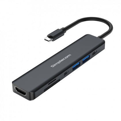 Simplecom CH570 USB-C 7-in-1 Multiport Adapter Hub USB 3.0 HDMI 4K SD Card Reader Simplecom