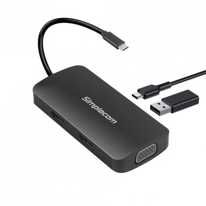 Simplecom DA450 5-in-1 USB-C Multiport Adapter MST Hub with VGA and Dual HDMI Simplecom