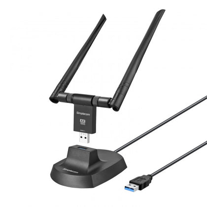 Simplecom NW811 AX1800 Dual Band WiFi 6 USB Adapter 802.11ax with 2x 5dBi High Gain Antennas Simplecom