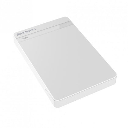 Simplecom SE203 Tool Free 2.5' SATA HDD SSD to USB 3.0 Hard Drive Enclosure - White Enclosure Simplecom