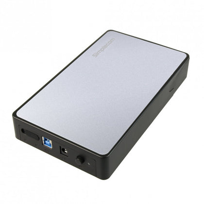 Simplecom SE325 Tool Free 3.5' SATA HDD to USB 3.0 Hard Drive Enclosure - Silver Enclosure Simplecom