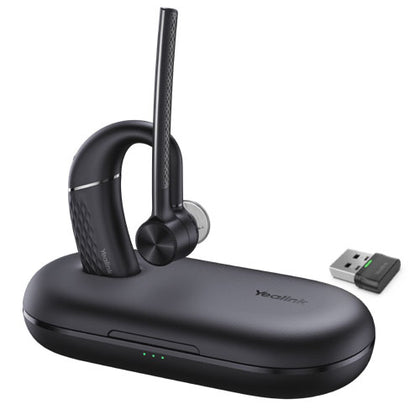 Yealink BH71 Bluetooth Wireless Mono Headset, Carrying Case w/ Built-In Battery (+20hrs), USB-C to USB-A Cable, 10H Talk Time, 3 Size Ear Plugs