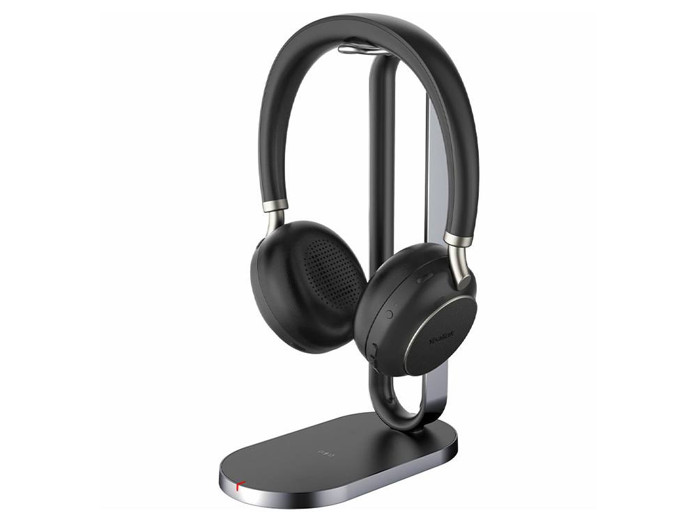 Yealink TEAMS-BH76-CH-BL-C Teams Certified Bluetooth Wireless Stereo Headset, Black, ANC, USB-C, Includes Charging Stand, Rectractable Microphone, 35