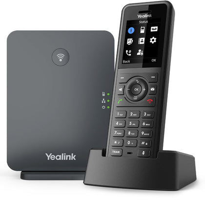 Yealink W77P High-Performance IP DECT Solution including W57R Rugged Handset And W70B Base Station, Up To 20 Simultaneous Calls