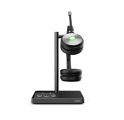 Yealink WH62 Dual UC TEAMS DECT Wirelss Headset, Busylight On Headset, Leather Ear Cushions, Acoustic Shield Technology, Built-in Ringer Yealink