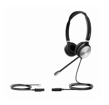 Yealink YHS36 Dual Wideband Headset for IP phone, Binaural Ear, RJ9 Headset Jack, Noise-canceling Microphone, Hearing Protection, Leather Ear Cushions Yealink