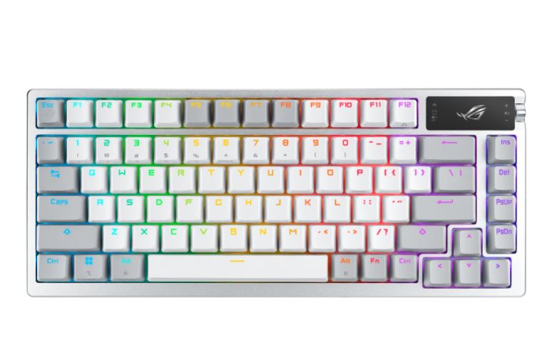 ASUS ROG AZOTH/PBT/WHT  (Snow Switch)  Gaming Keyboard, OLED Display, NX Snow Switch, 75 Keys, Tri-mode Connection, White
