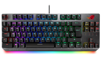 (On Special) ASUS X801 ROG STRIX SCOPE TKL Deluxe Blue Switch Wired Mechanical RGB Gaming Keyboard, Cherry MX Blue Switches