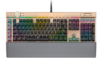 Corsair K100 RGB, Optical Switch, AXON 44-Zone RGB, PBT Double-Shot Keycaps, Gold,  Mechanical Gaming Keyboard Corsair