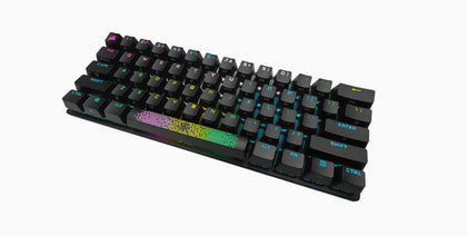 CORSAIR K70 PRO MINI WIRELESS RGB 60% Mechanical Gaming Keyboard, Backlit RGB LED, CHERRY MX SPEED, Black, Black PBT Keycaps Corsair