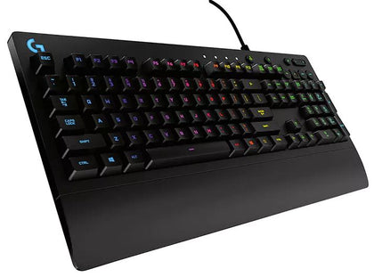 Logitech G213 Prodigy RGB Gaming Keyboard, 16.8 Million Lighting Colors Mech-Dome Backlit Keys Dedicated Media Controls Spill-Resistant Durable Logitech