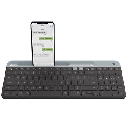 Logitech K580 Unifying Slim Easy Switch Multi-Device Wireless Keyboard - 18 months Battery Life,  Mac/iOS/Andriod/Windows, Bluetooth + USB - Graphite Logitech