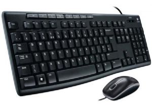 Logitech MK200 USB Media Keyboard and Mouse Combo - 1000dpi USB Full-size Keyboard, Thin profile, play/pause, volume, the Internet, e-mail Logitech
