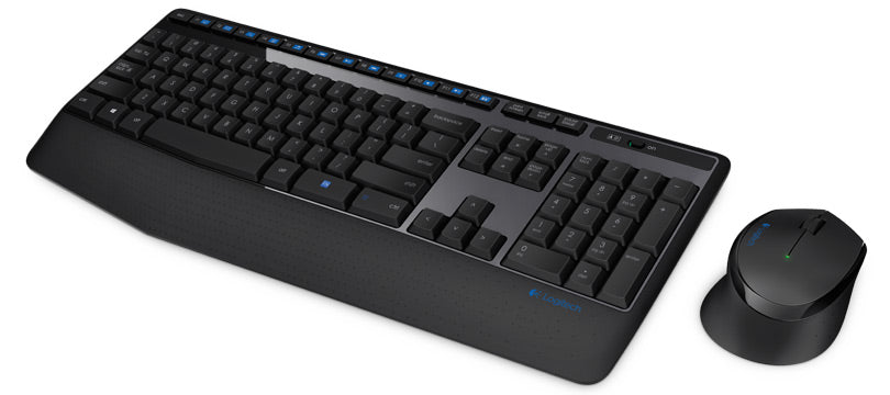 Logitech MK345 Wireless Keyboard & Mouse Combo Full Size 12 Media Key Long Battery Life Comfortable Logitech
