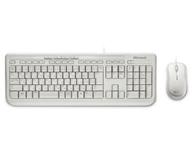 Microsoft Wired Desktop 600 White USB White Mouse & Keyboard Retail Pack